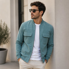Men's suede bomber with full zip closure – RXD Leather