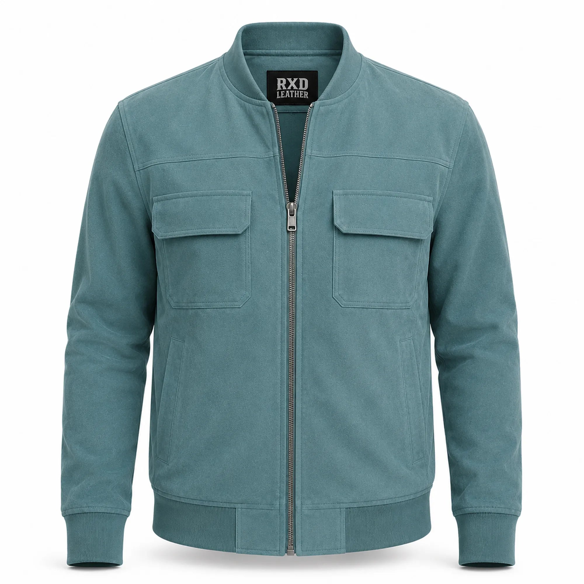 Men's suede bomber jacket with stand collar – RXD Leather