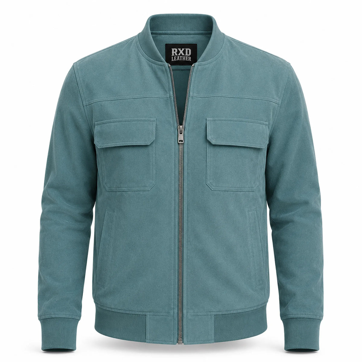 Men's suede bomber jacket with stand collar – RXD Leather