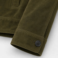Men's suede leather casual jacket detail – RXD Leather