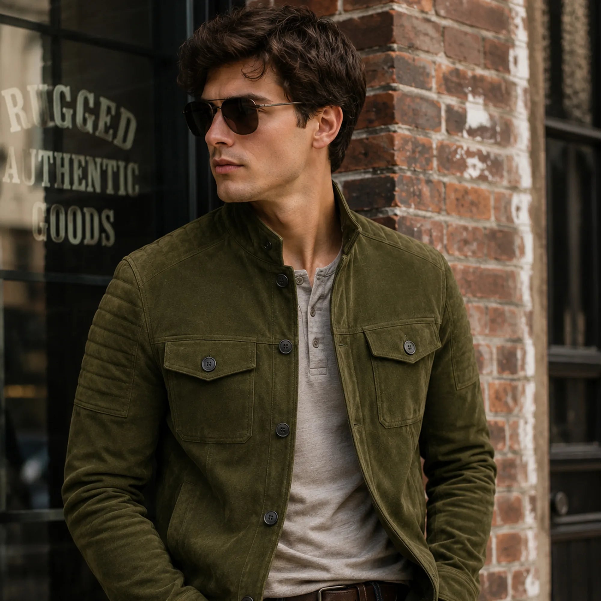 Men's suede jacket with refined fit – RXD Leather