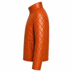 Men's tan brown puffer jacket styled – RXD Leather