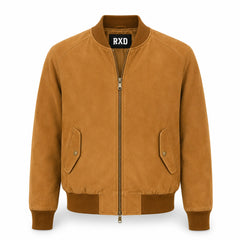 Men's tan goat suede leather Harrington jacket – RXD Leather