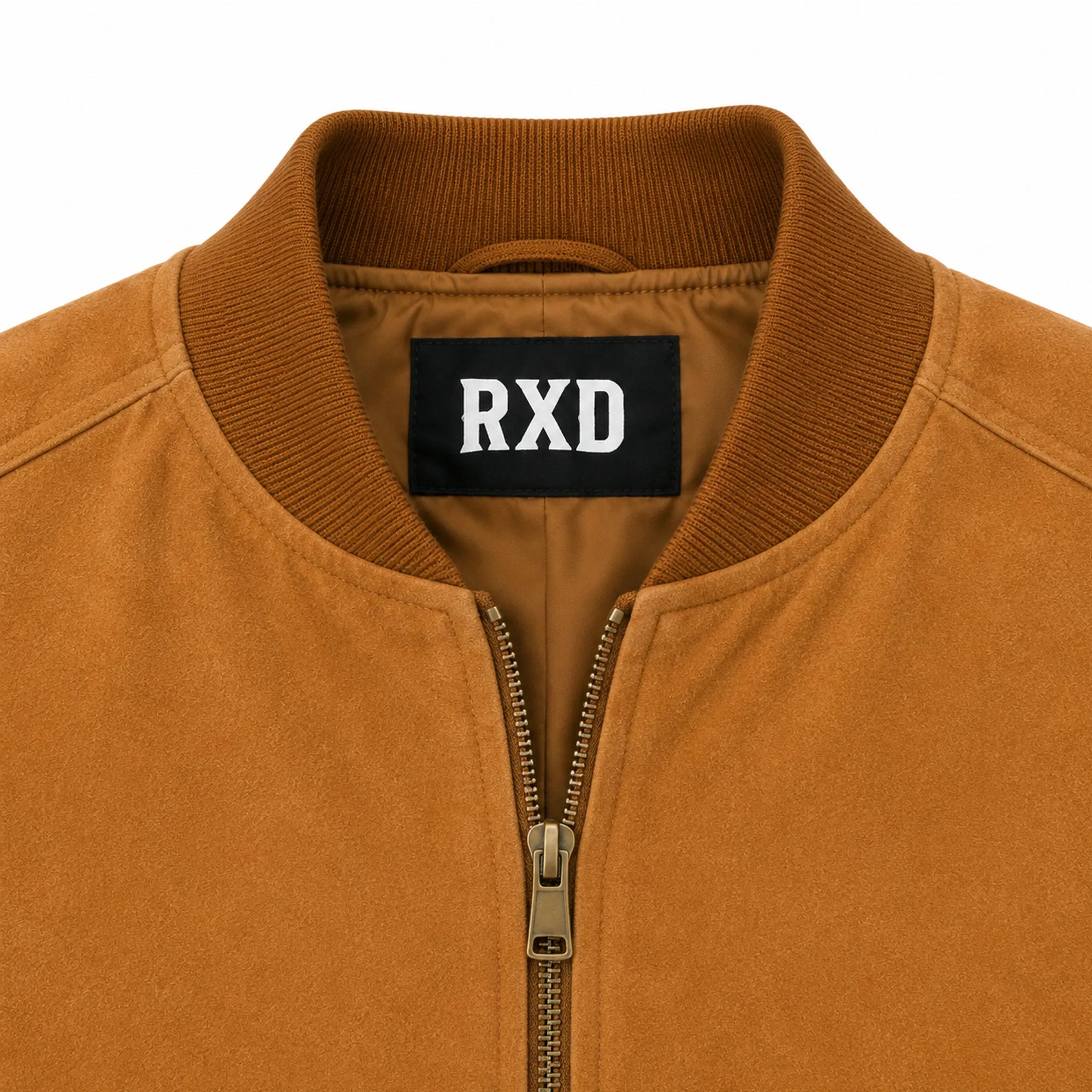 Men's tan suede Harrington jacket styled – RXD Leather