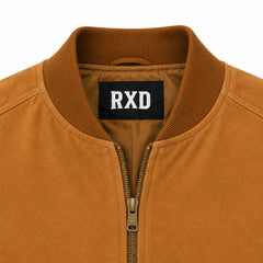 Men's tan suede Harrington jacket styled – RXD Leather