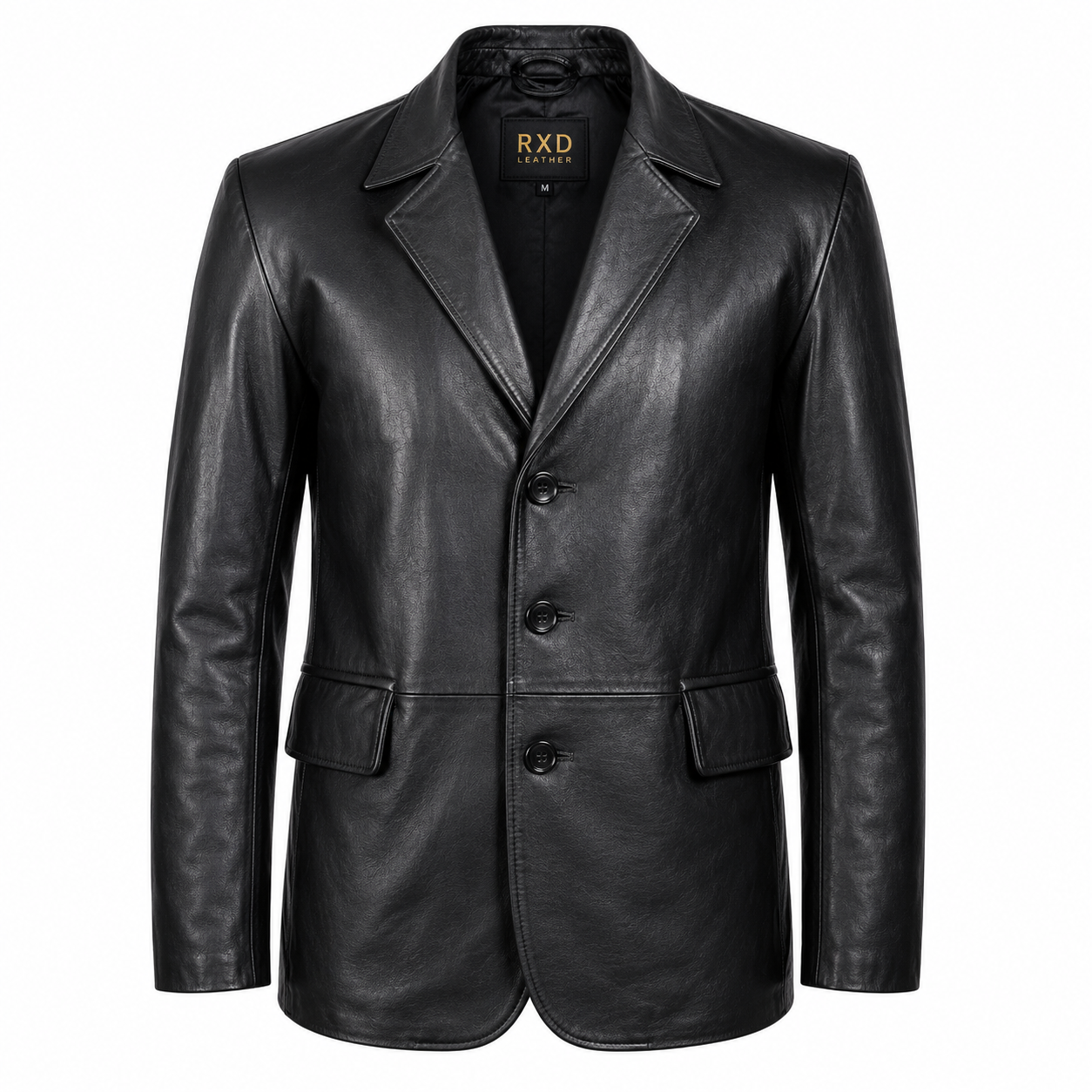 Men's black vegan leather double breasted blazer – RXD Leather