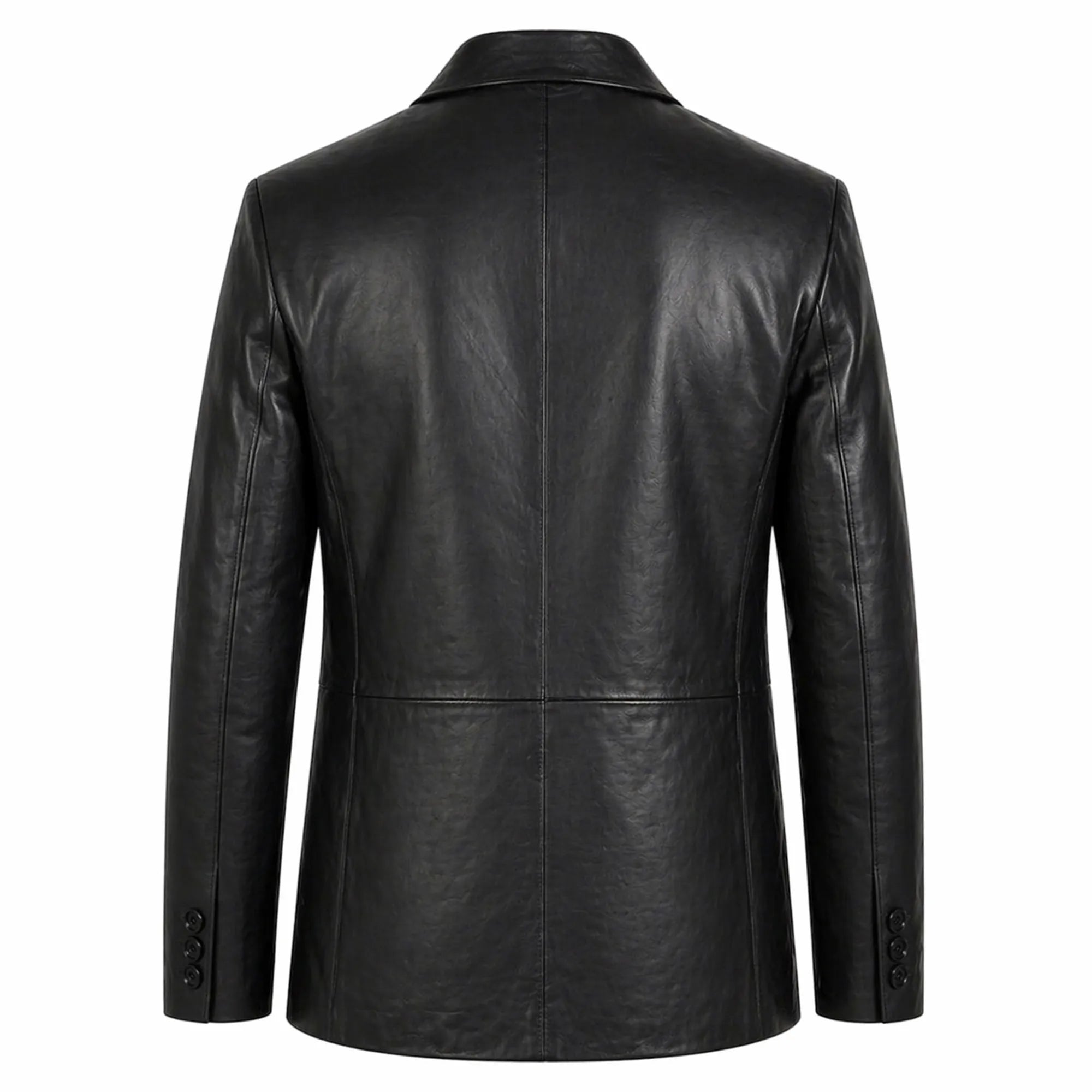 Men's black double breasted vegan leather blazer – RXD Leather