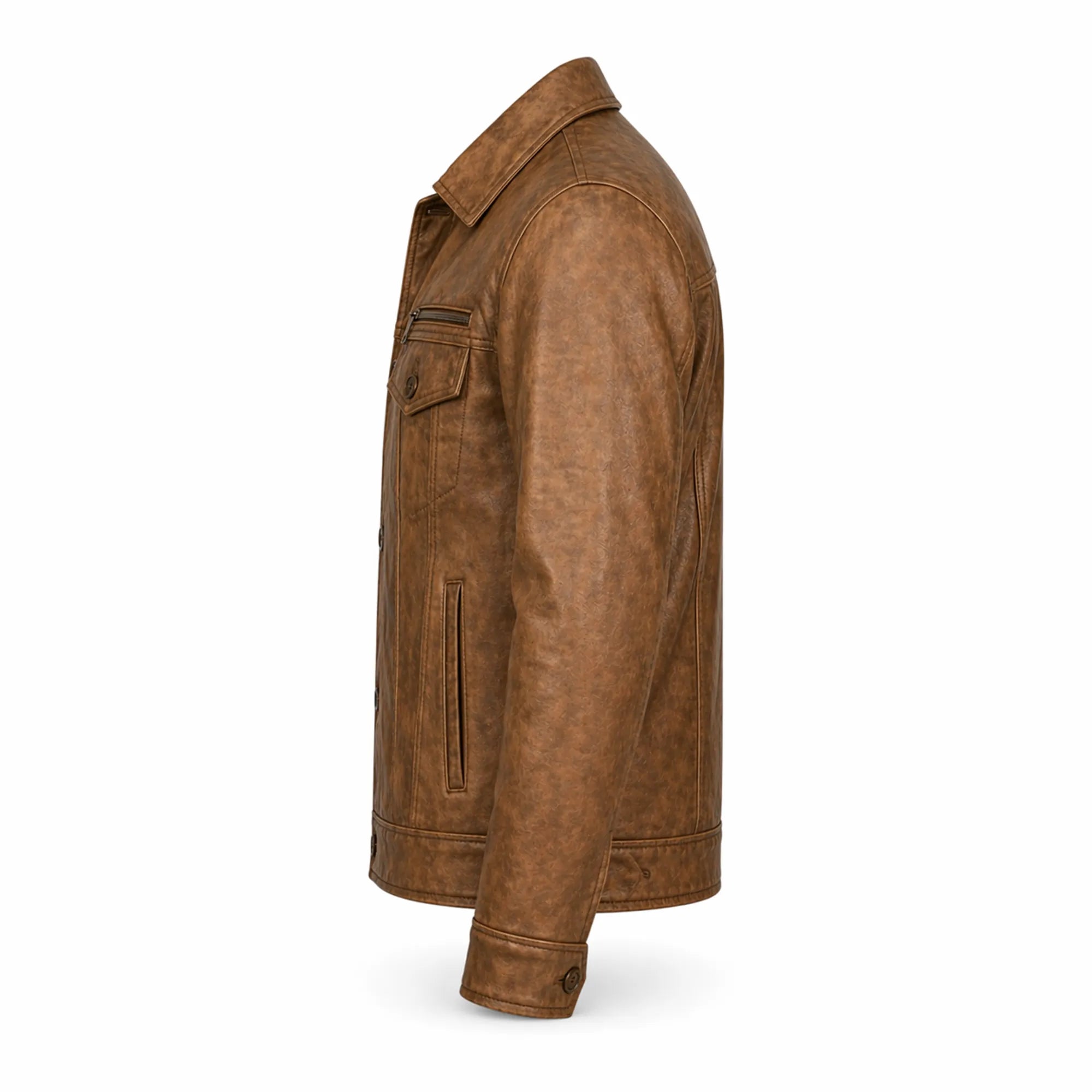 Men's distressed brown trucker jacket – RXD Leather