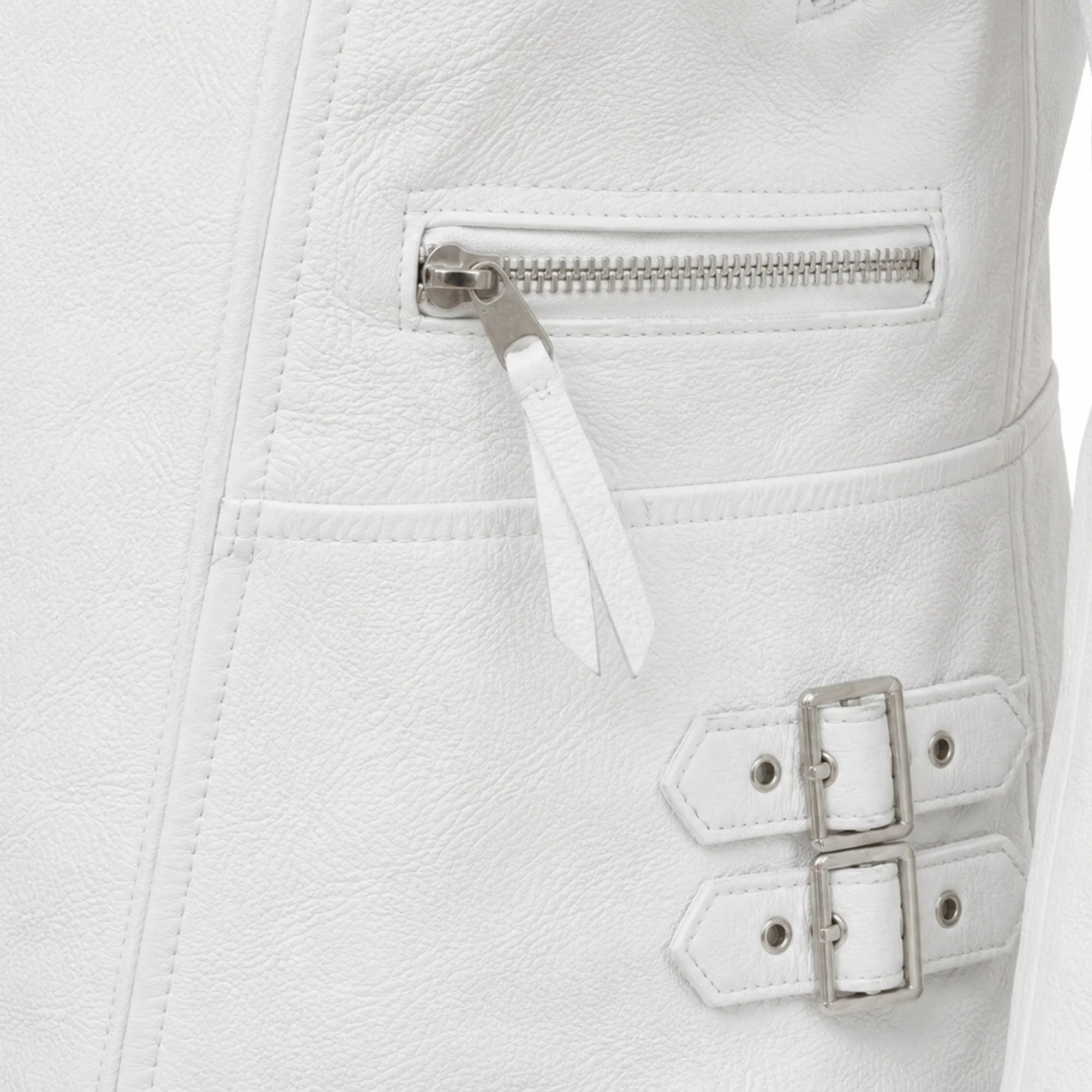 Men's white leather flight jacket back – RXD Leather