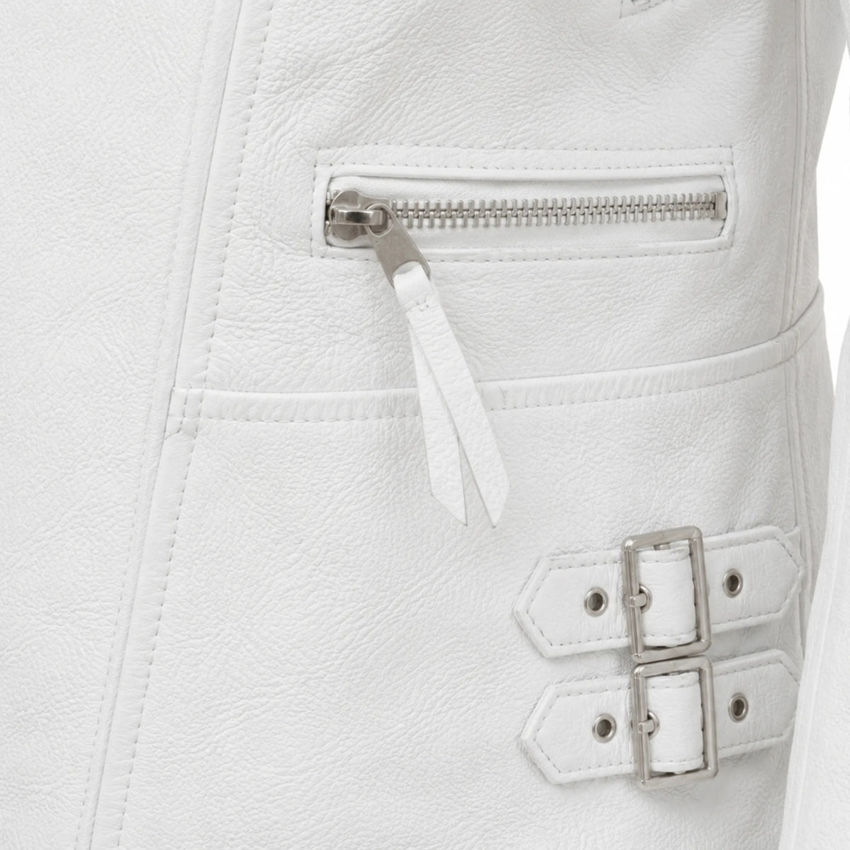 Men's white leather flight jacket back – RXD Leather