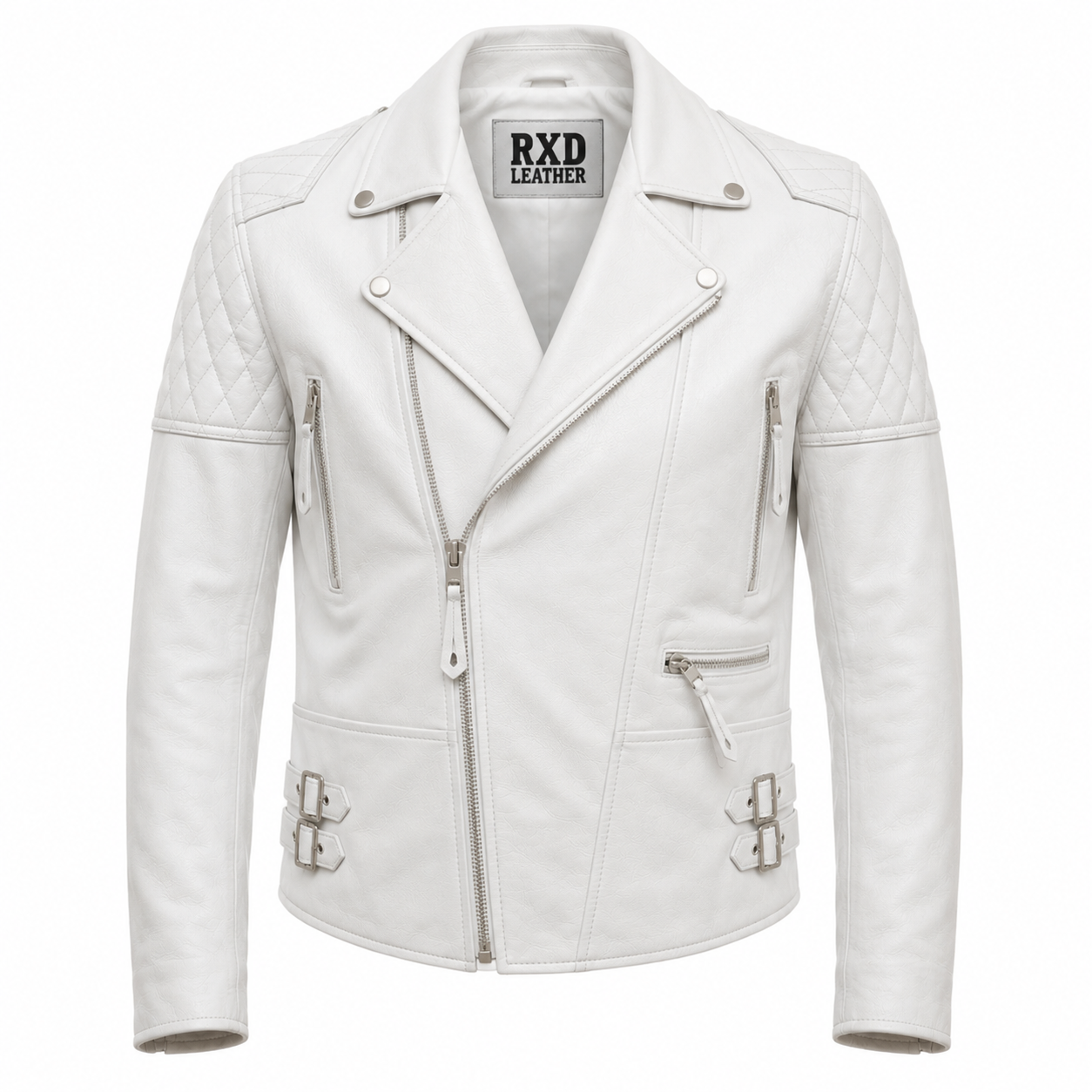 Men's white cowhide leather vintage aviator flight jacket – RXD Leather