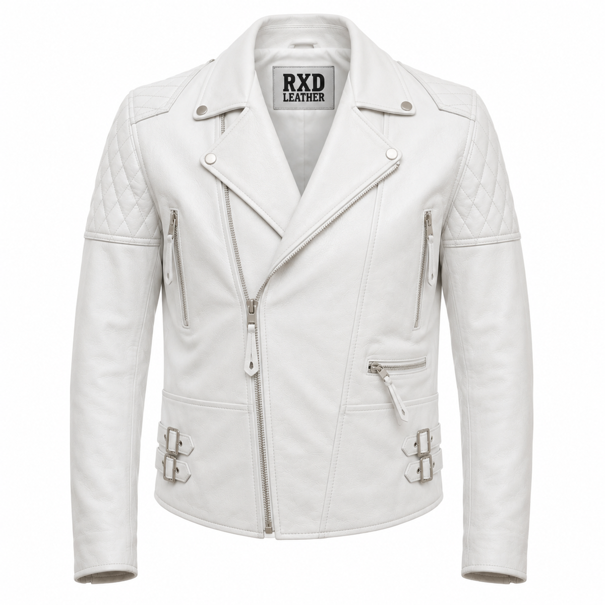 Men's white cowhide leather vintage aviator flight jacket – RXD Leather