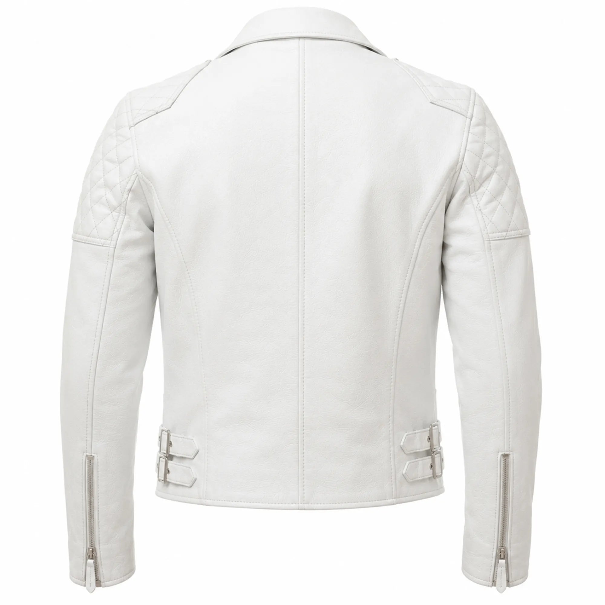 Men's white cowhide flight jacket with YKK zipper – RXD Leather