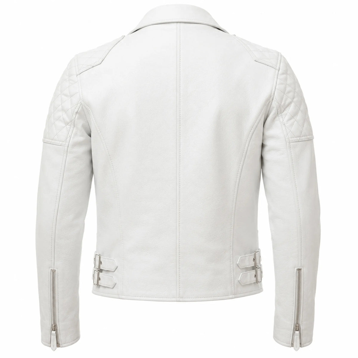 Men's white cowhide flight jacket with YKK zipper – RXD Leather