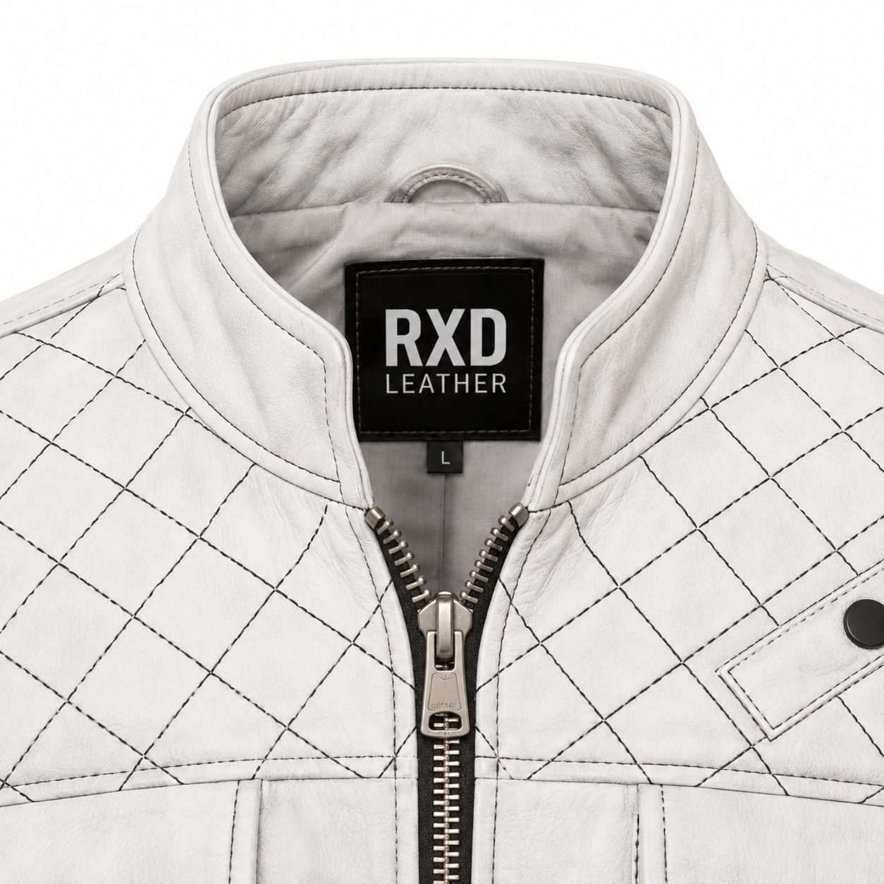 Men's white nappa aviator jacket styled – RXD Leather
