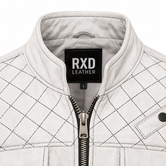 Men's white nappa aviator jacket styled – RXD Leather