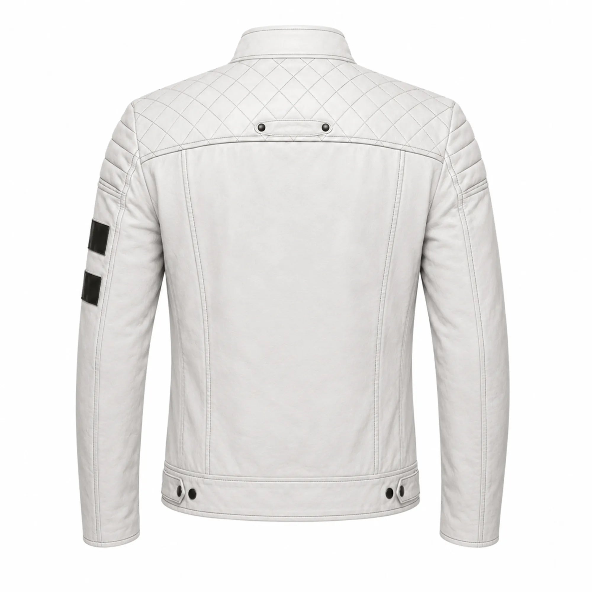 Men's white quilted leather flight jacket – RXD Leather