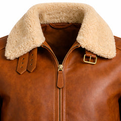 Women Brown Cowhide Leather Bomber Aviator Jacket Winter Style - RXD Leather 00436 
