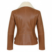Women's shearling flying jacket with off-centre zip – RXD Leather