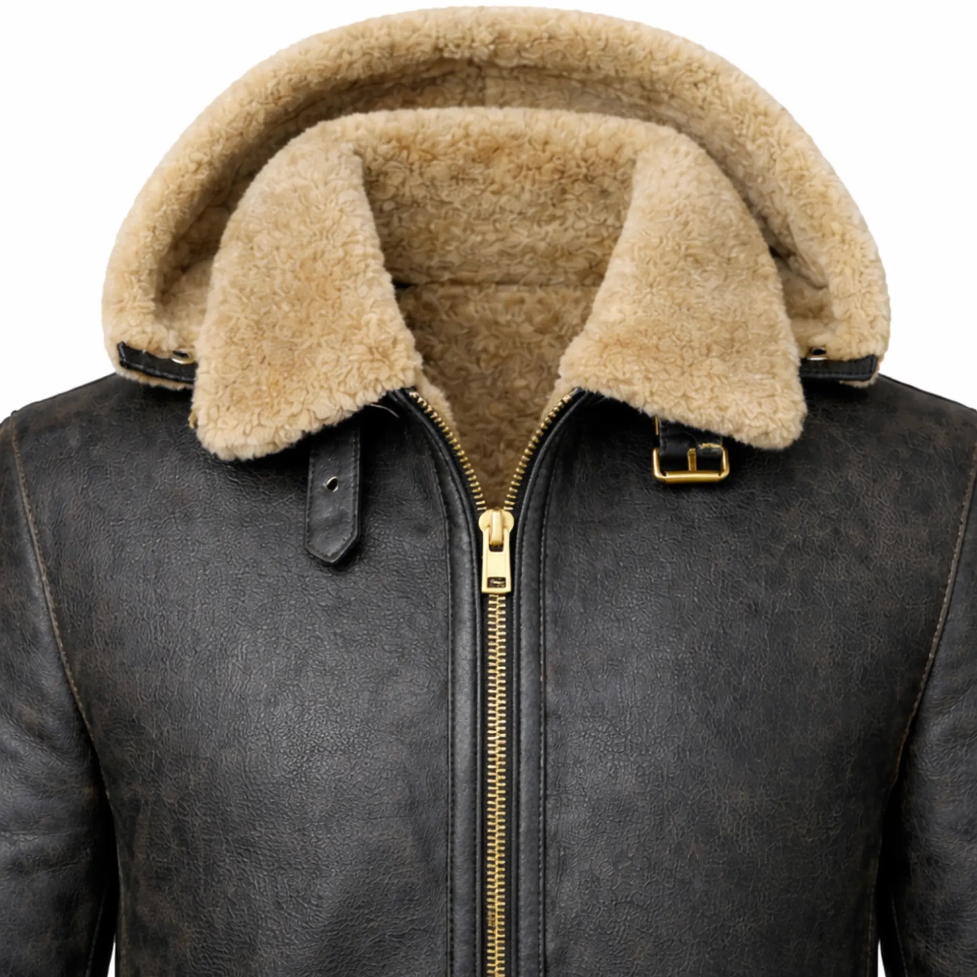 Womens Aviator Leather Jacket Warm Winter Casual Stylish Coat Outfits - RXD Leather 0014 
