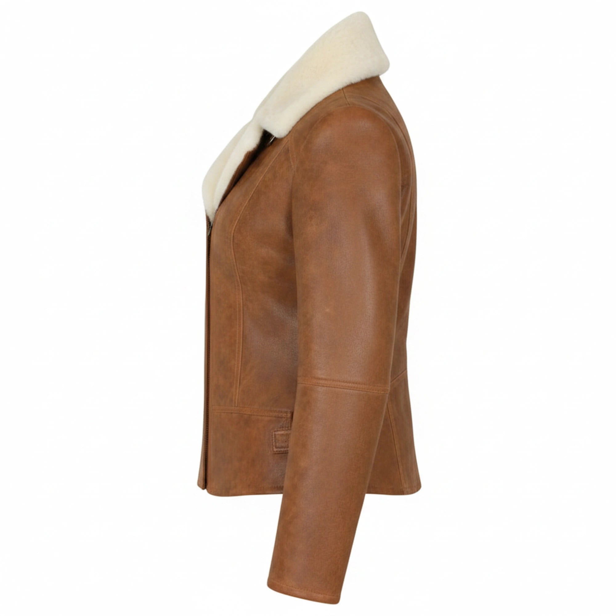 Women’s Sheepskin Aviator Flying Leather Jacket Warm Winter Casual Fit - RXD Leather 00435