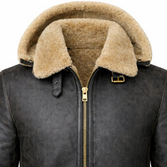Womens Aviator Leather Jacket Warm Winter Casual Stylish Coat Outfits - RXD Leather 0014 