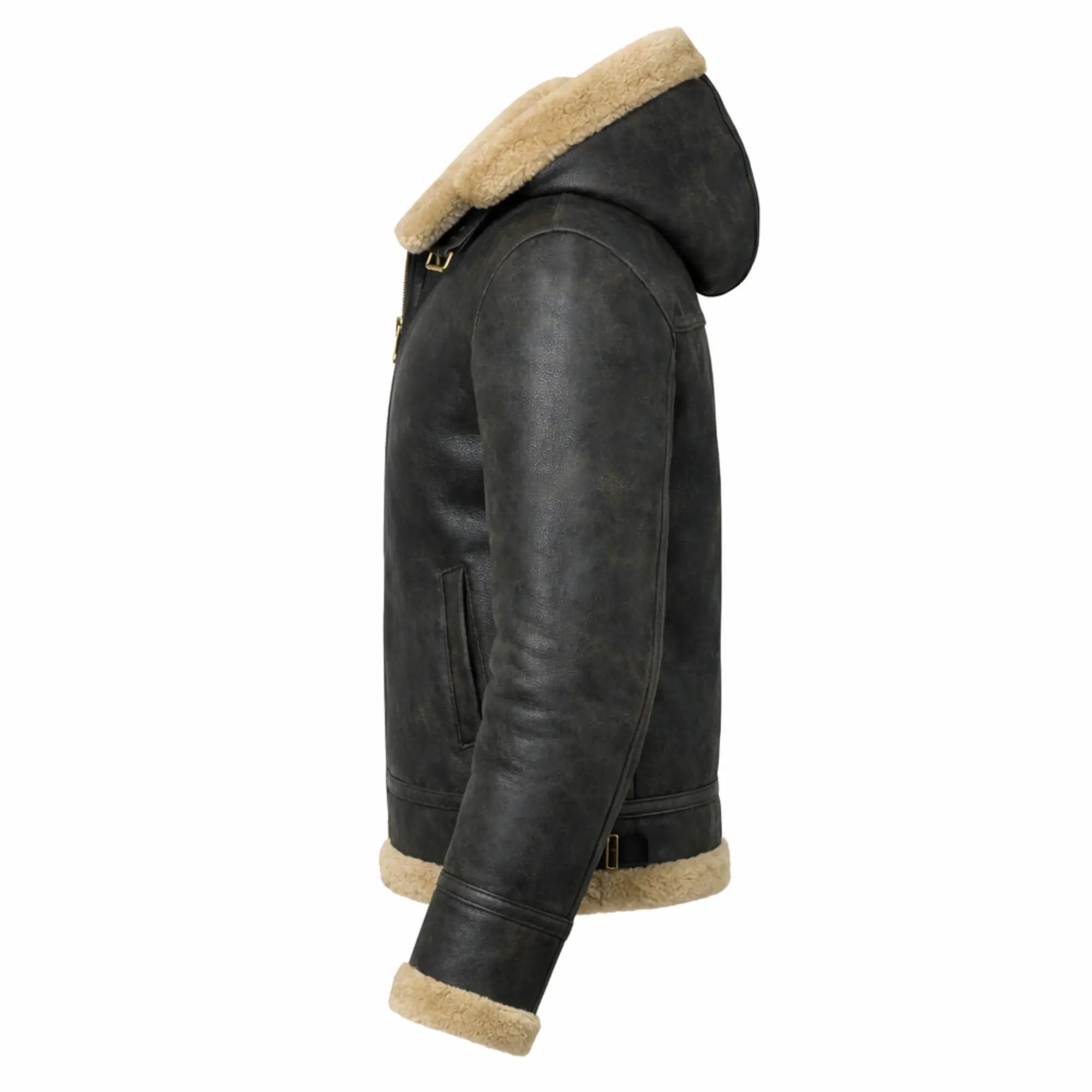 Womens Aviator Leather Jacket Warm Winter Casual Stylish Coat Outfits - RXD Leather 0014 