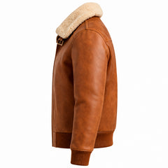 Women Brown Cowhide Leather Bomber Aviator Jacket Winter Style - RXD Leather 00436 