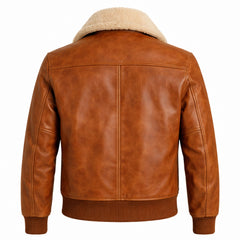 Women Brown Cowhide Leather Bomber Aviator Jacket Winter Style - RXD Leather 00436 