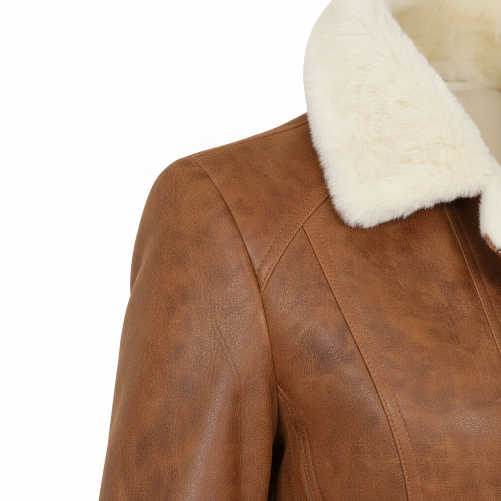 Women’s Sheepskin Aviator Flying Leather Jacket Warm Winter Casual Fit - RXD Leather 00435