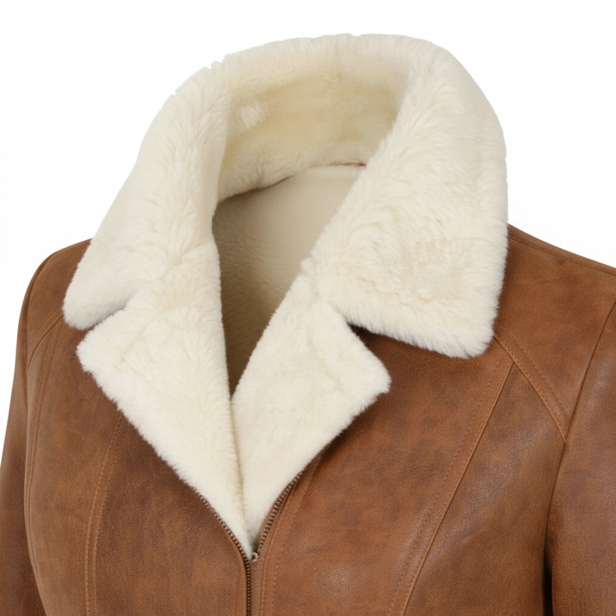 Women’s Sheepskin Aviator Flying Leather Jacket Warm Winter Casual Fit - RXD Leather 00435 