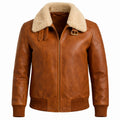 Women's brown cowhide aviator bomber jacket – RXD Leather