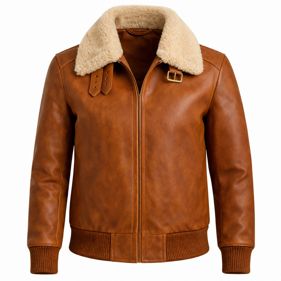 Women's brown cowhide aviator bomber jacket – RXD Leather