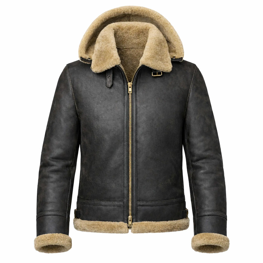 Women's aviator shearling leather jacket – RXD Leather