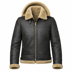 Womens Aviator Leather Jacket Warm Winter Casual Stylish Coat Outfits - RXD Leather 0014 