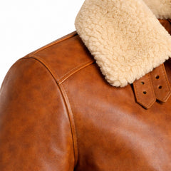 Women Brown Cowhide Leather Bomber Aviator Jacket Winter Style - RXD Leather 00436 