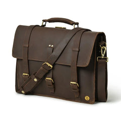 Vintage Leather Laptop Bag Multi Pocket Messenger Bag - RXD Leather 00045