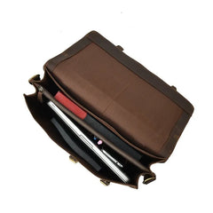 Vintage Leather Laptop Bag Multi Pocket Messenger Bag - RXD Leather 00045
