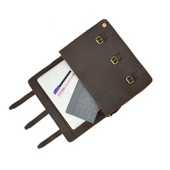 Vintage Leather Laptop Bag Multi Pocket Messenger Bag - RXD Leather 00045
