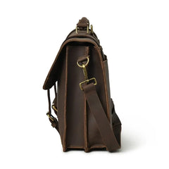 Vintage Leather Laptop Bag Multi Pocket Messenger Bag - RXD Leather 00045