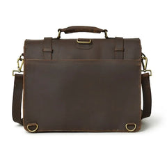 Vintage Leather Laptop Bag Multi Pocket Messenger Bag - RXD Leather 00045