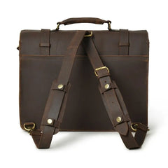 Vintage Leather Laptop Bag Multi Pocket Messenger Bag - RXD Leather 00045