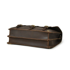 Vintage Leather Laptop Bag Multi Pocket Messenger Bag - RXD Leather 00045