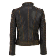 Women's slim fit brown leather biker jacket – RXD Leather
