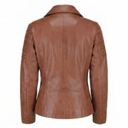 Women's slim fit brown biker jacket – RXD Leather