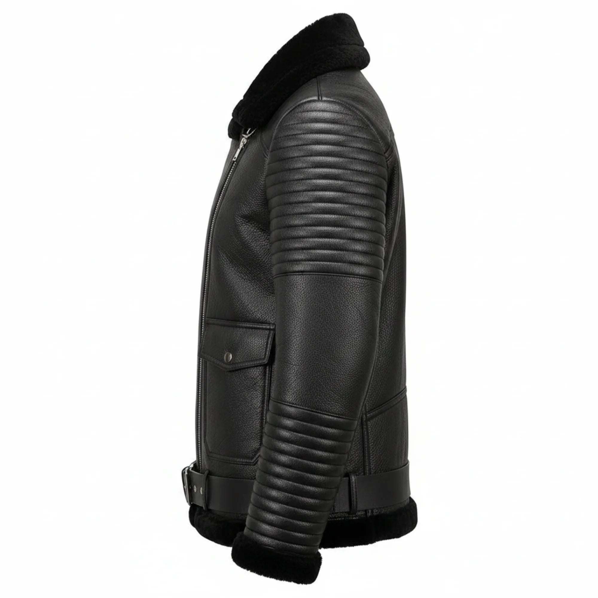 Women's black aviator jacket with zip – RXD Leather