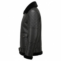 Women's black aviator jacket with zip – RXD Leather