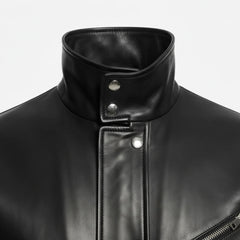 Women's black leather blouson jacket styled – RXD Leather