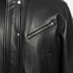 Women's black leather blouson jacket back – RXD Leather