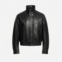 Women's black real leather oversized blouson jacket – RXD Leather